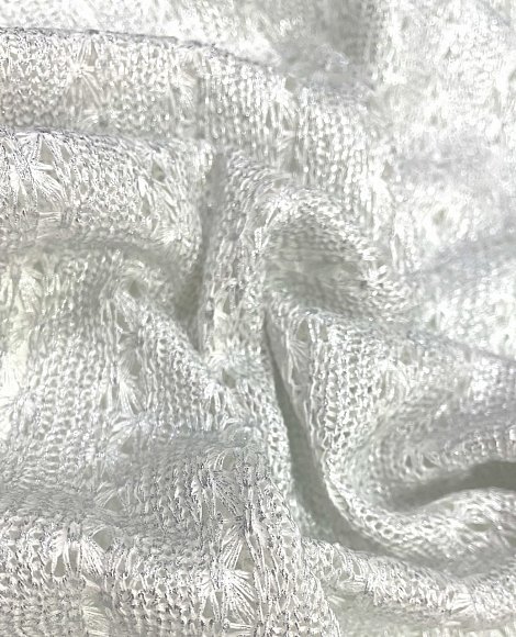 Ажур-трикотаж с напыл.белый\серебро