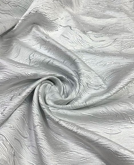 Жаккард белая\серебро волна